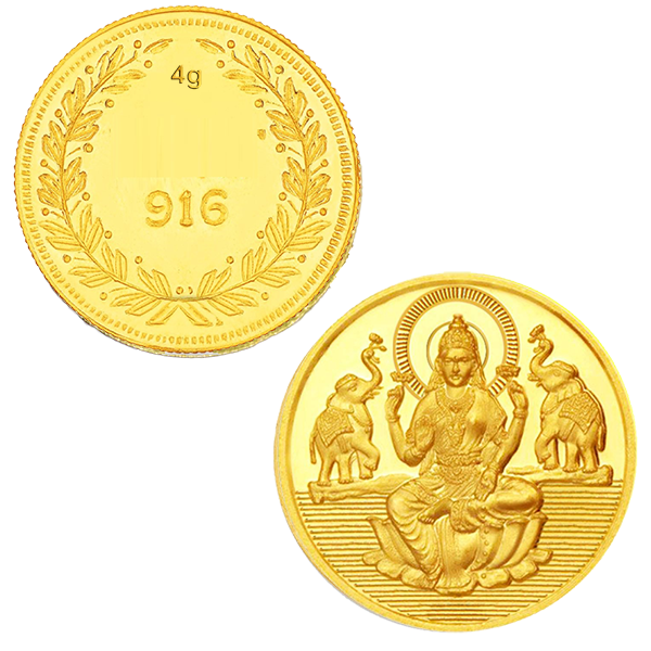22KT 4 Grams Lakshmi Gold Coin